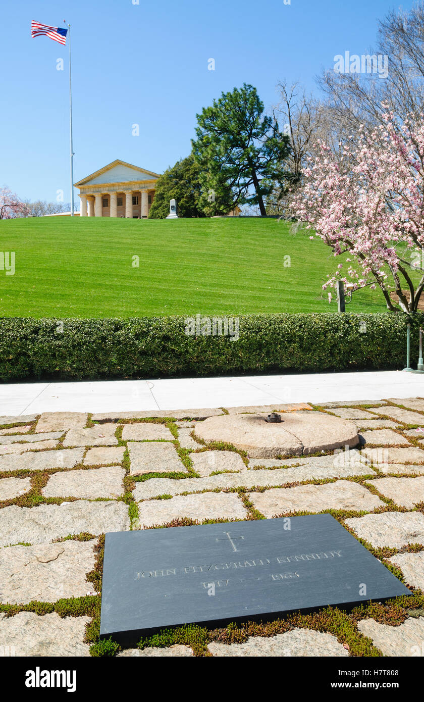 Kennedy tombe et Arlington House Banque D'Images