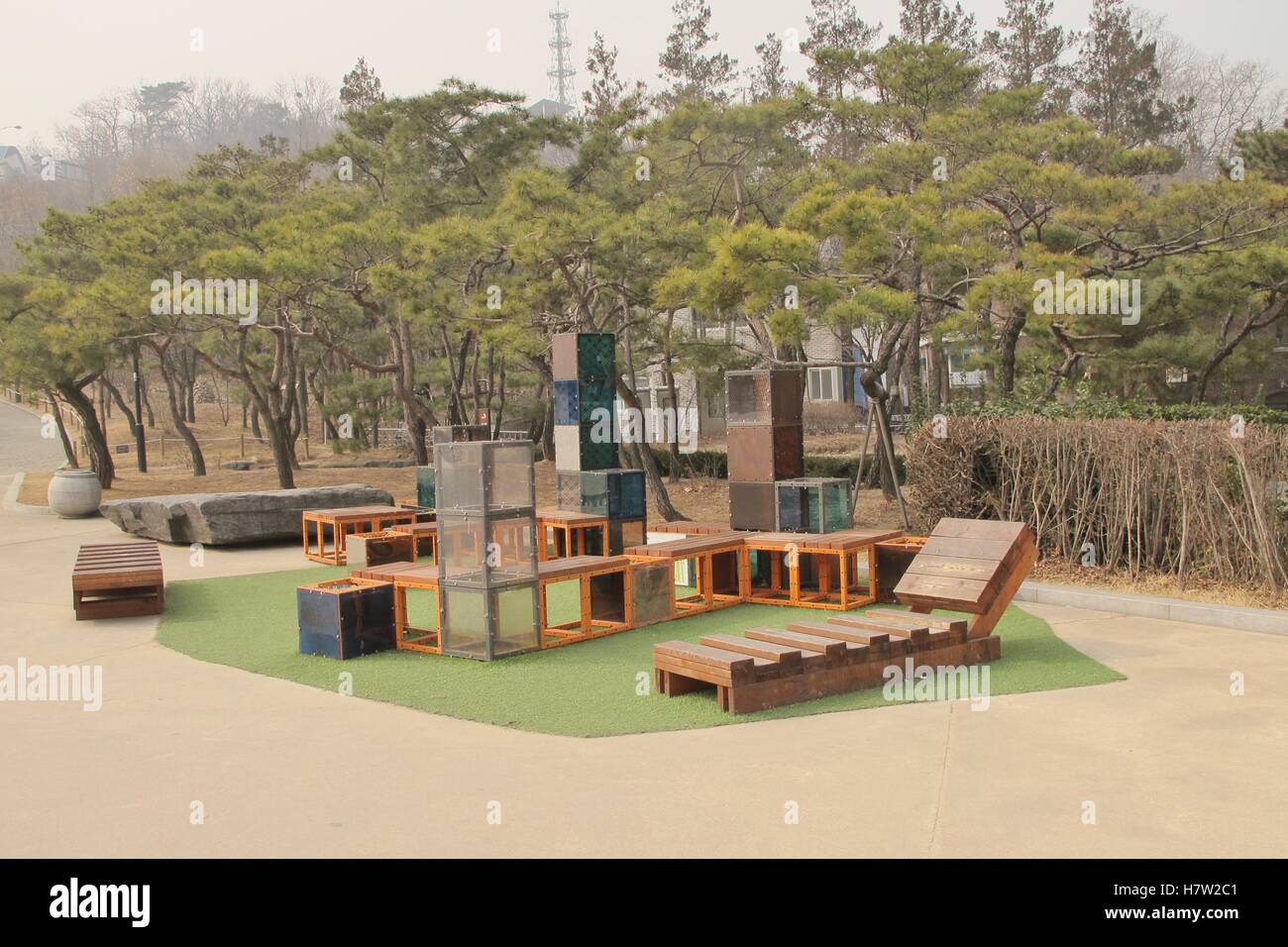 De Plaisance de Namsangol Hanok. Banque D'Images