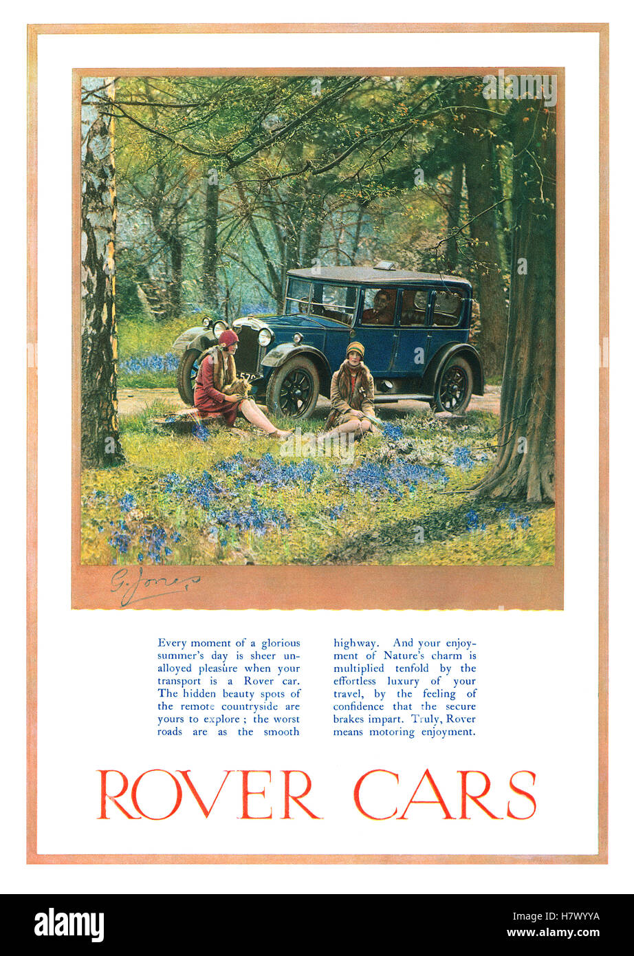 1927 La publicité pour les voitures Rover Banque D'Images