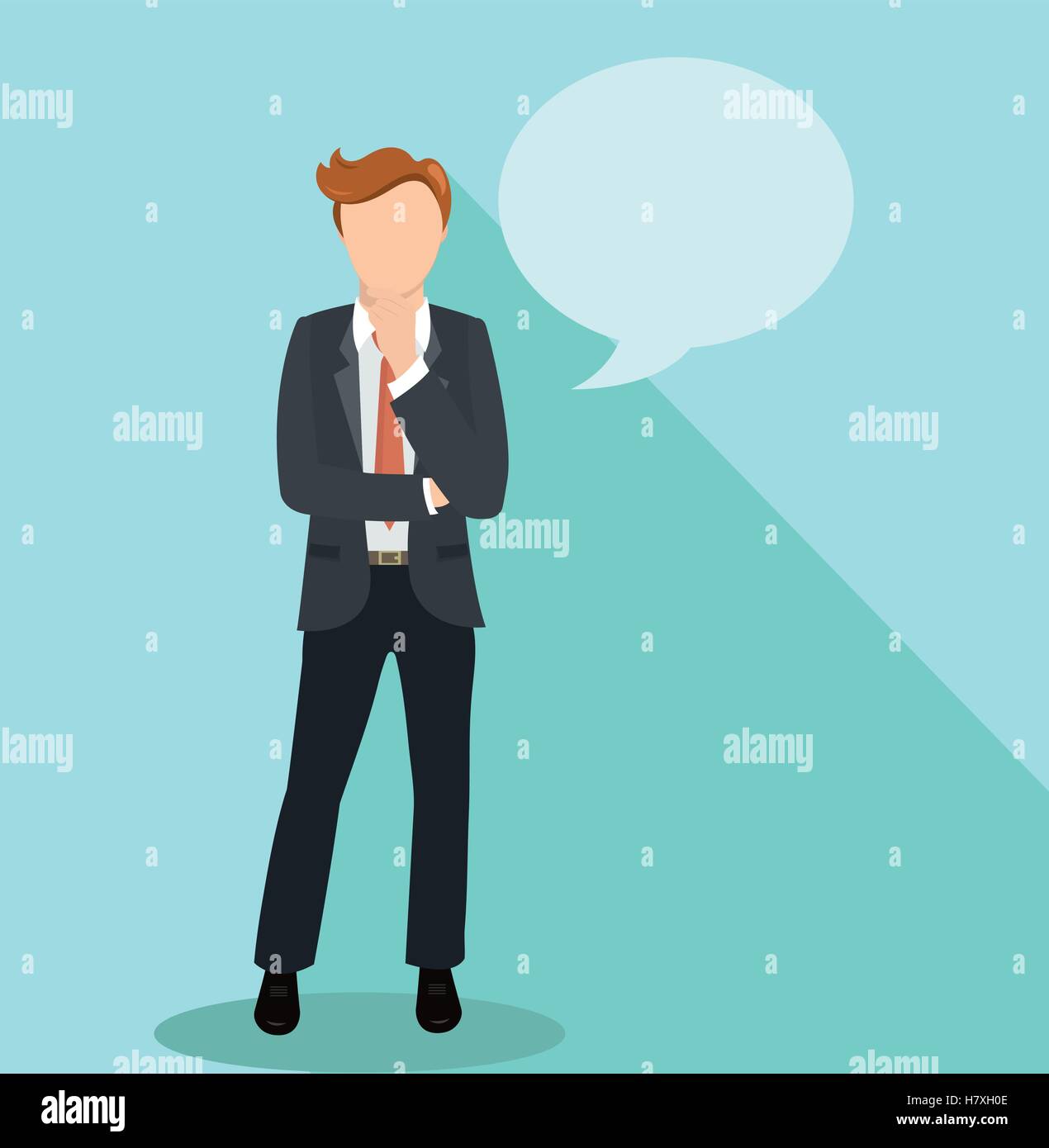 Businessman thinking at full length portrait Illustration de Vecteur