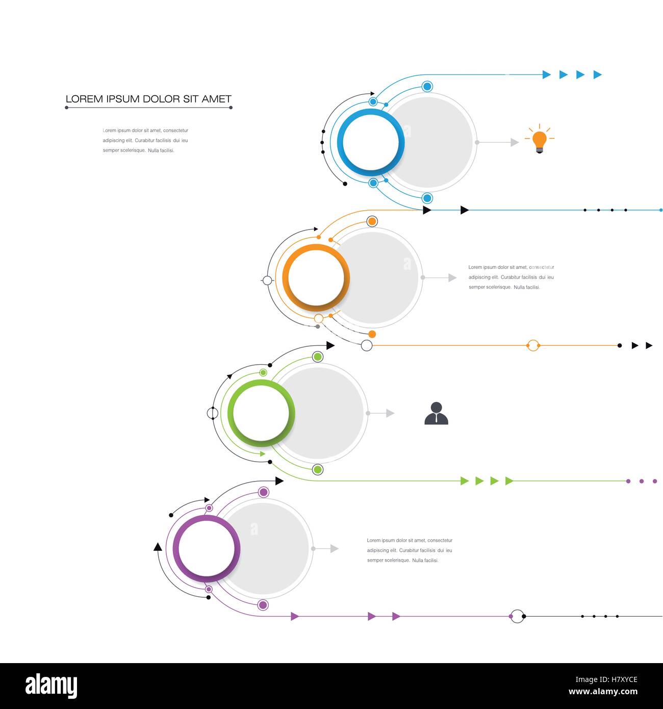 Molécule vecteur 3D avec étiquette en papier, cercles arrière-plan intégré. Espace vide de contenu, entreprise, infographie, diagramme, dig Illustration de Vecteur