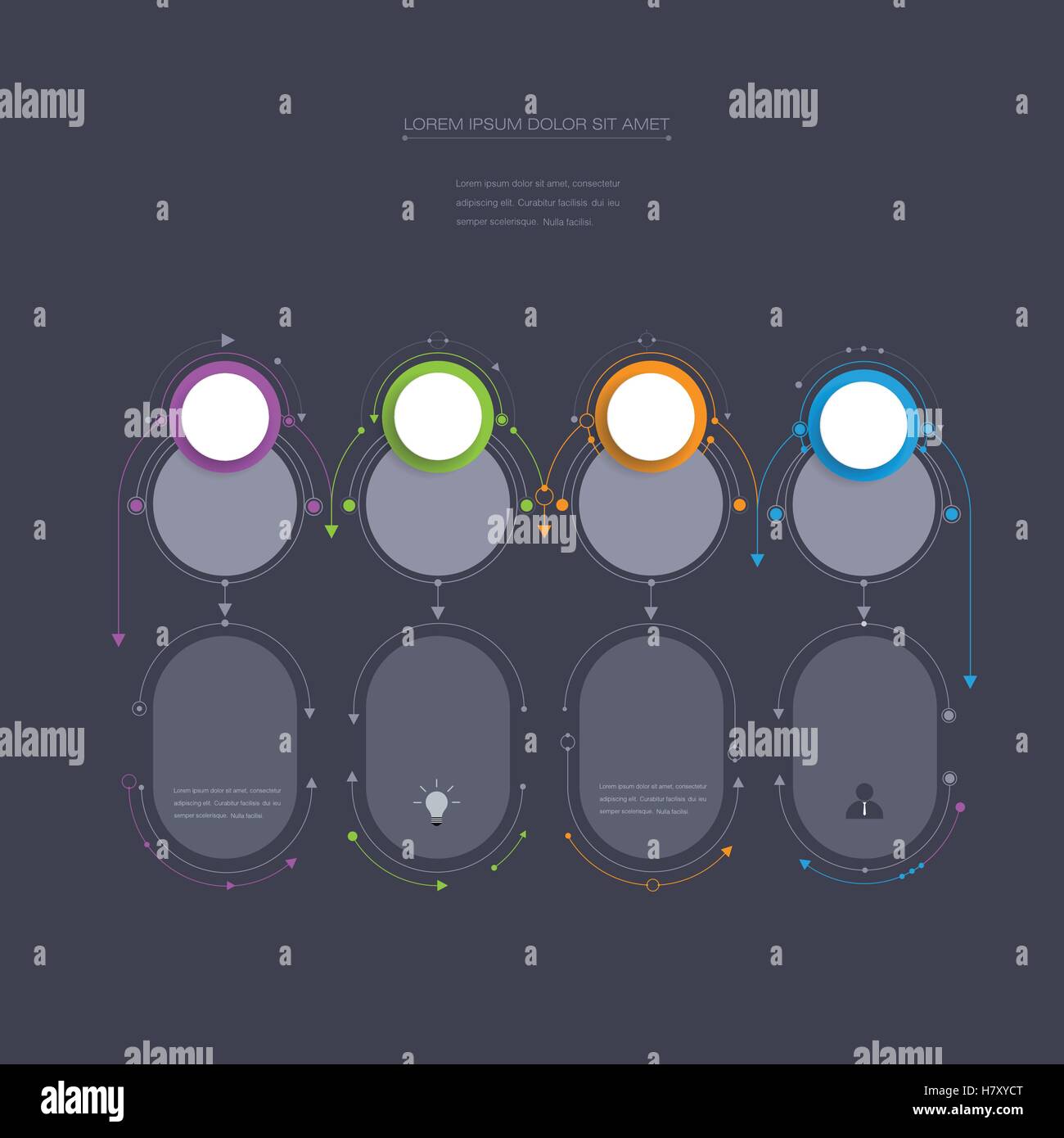 Molécule vecteur 3D avec étiquette en papier, cercles arrière-plan intégré. Espace vide de contenu, entreprise, infographie, diagramme, dig Illustration de Vecteur
