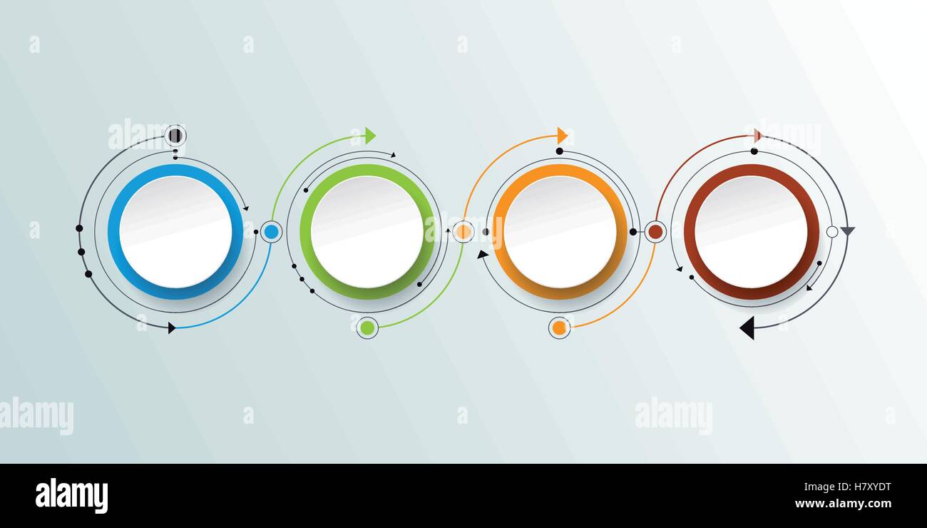 Molécule vecteur 3D avec étiquette en papier, cercles arrière-plan intégré. Espace vide de contenu, entreprise, infographie, diagramme, dig Illustration de Vecteur
