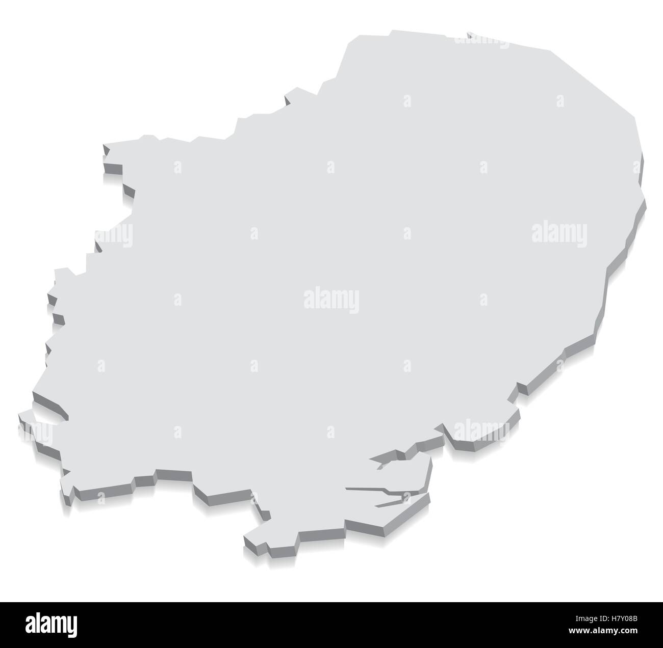 Est de l'Angleterre Site grey 3D Illustration de Vecteur