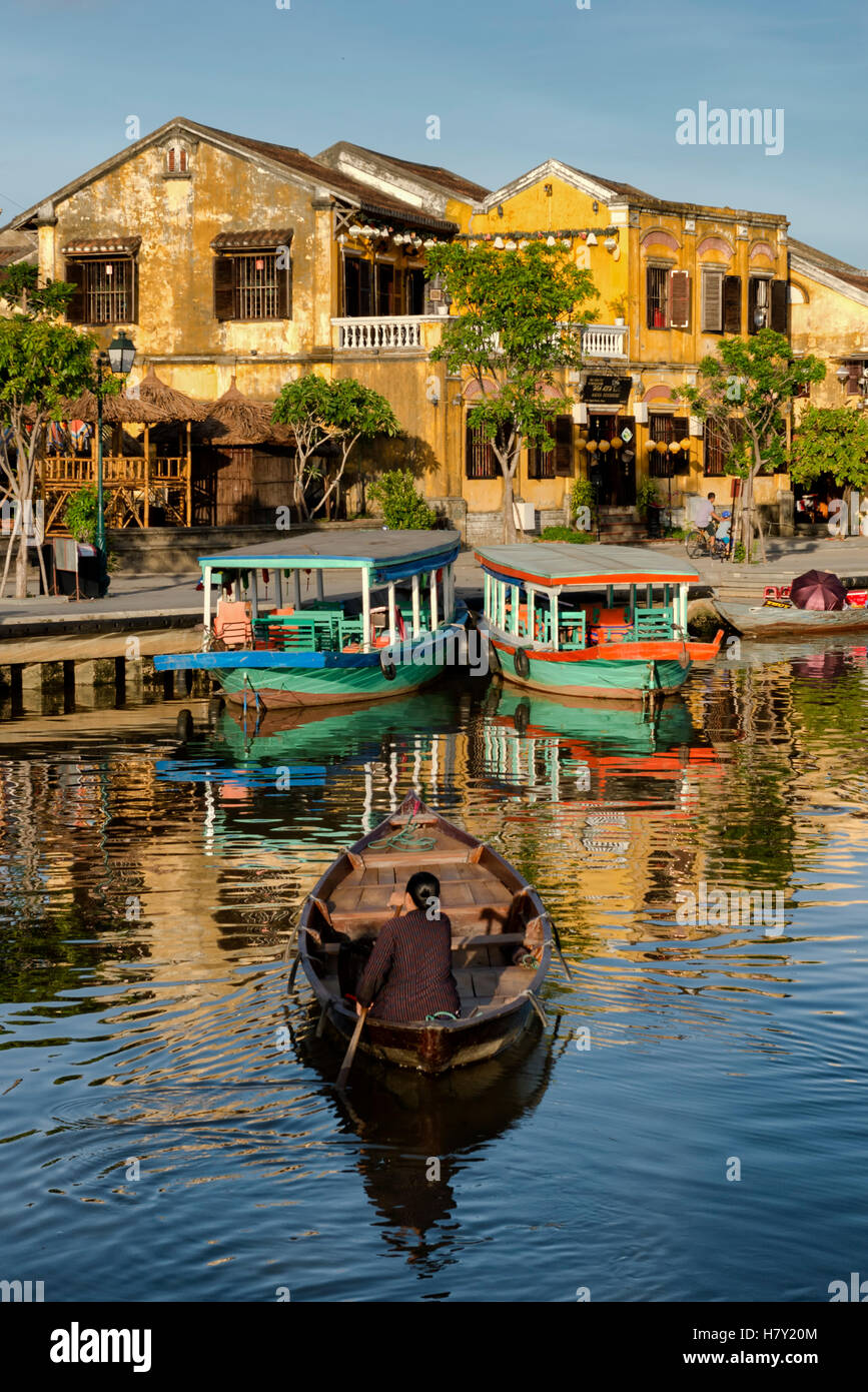 Bateaux dans Hoi An, Vietnam Banque D'Images
