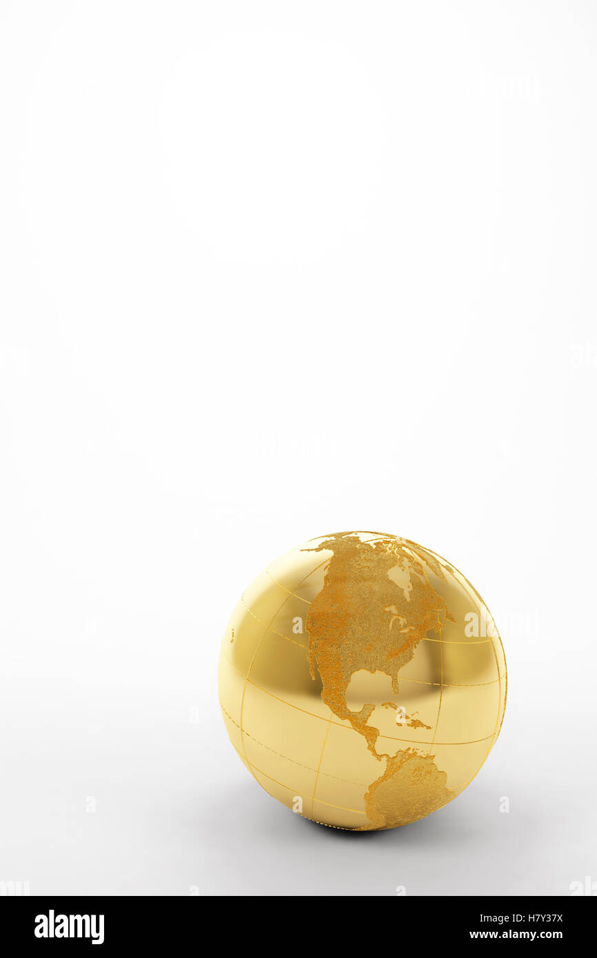 Globe d'or de terre Banque D'Images