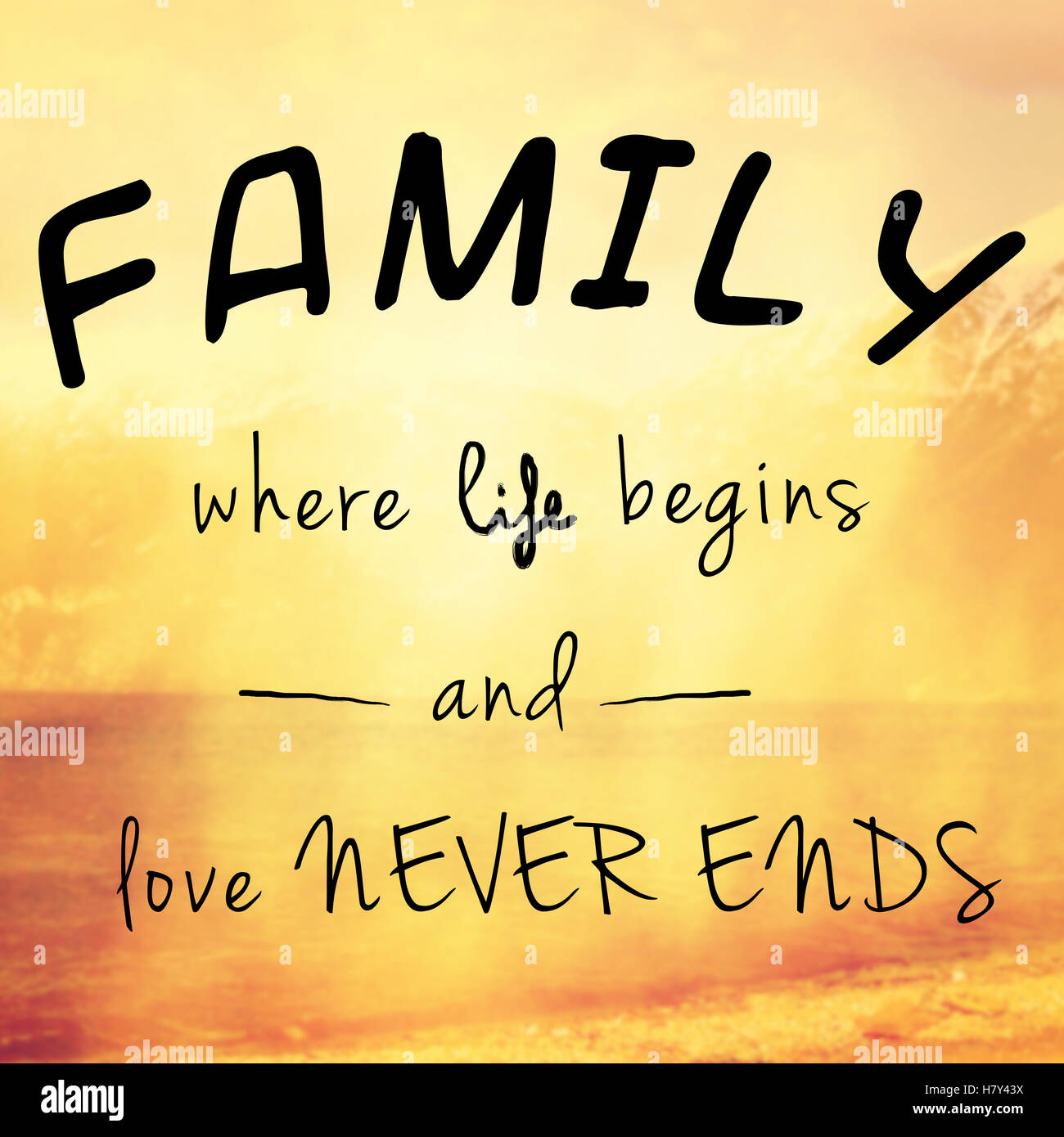 Belle Et Message Inspirant Ou Citation Sur La Famille La Vie Et L Amour Photo Stock Alamy