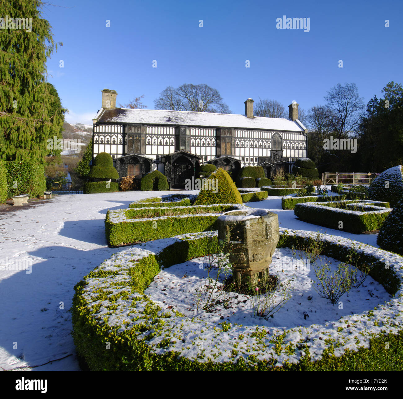 PLAS Newydd en hiver, Llangollen, pays de Galles du Nord, Banque D'Images