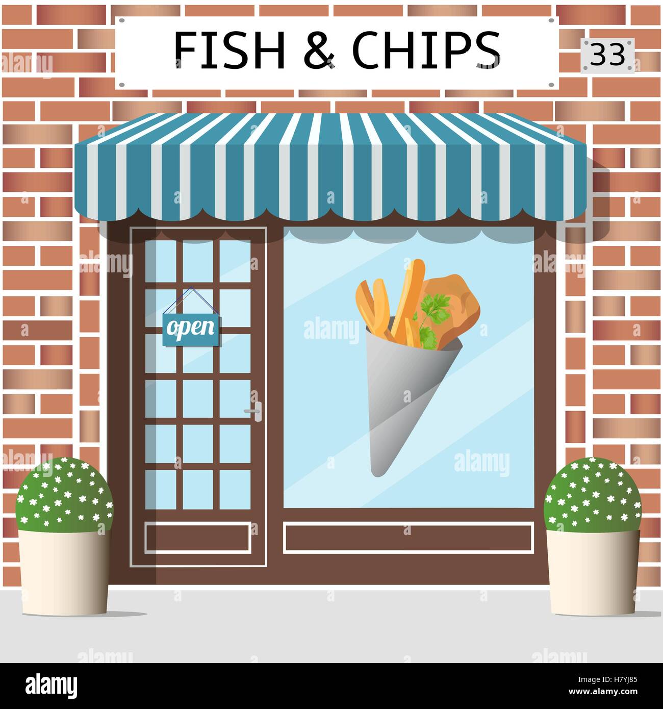 Fish and chips cafe Illustration de Vecteur