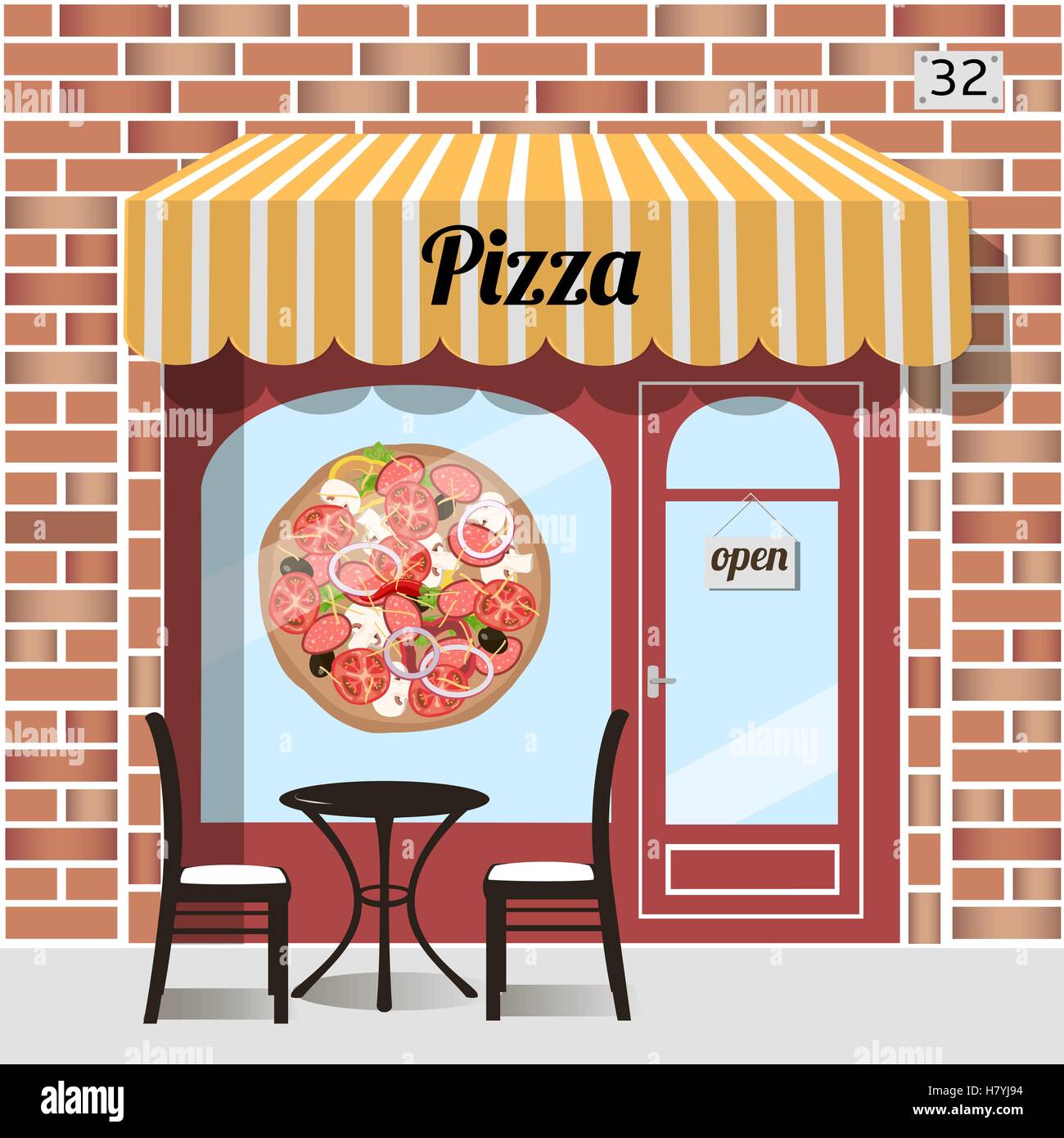 Pizza café Illustration de Vecteur