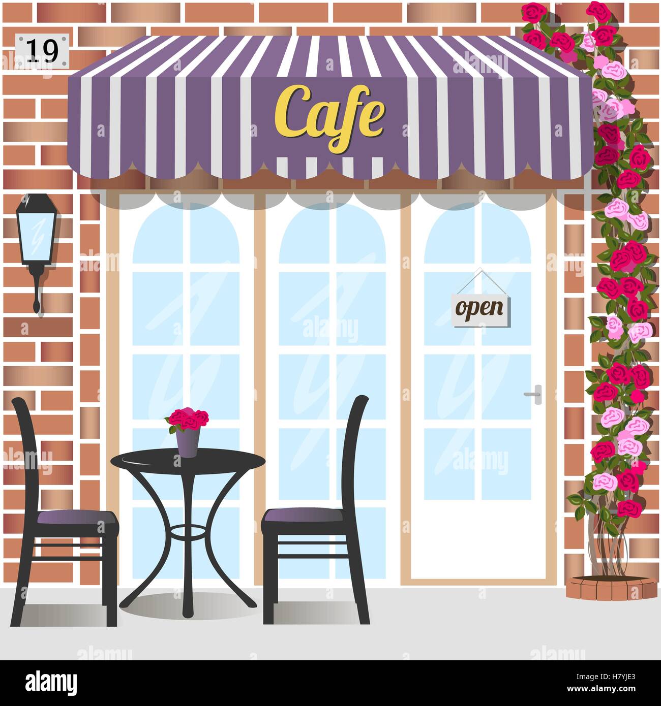 Cafe ou au café. Illustration de Vecteur