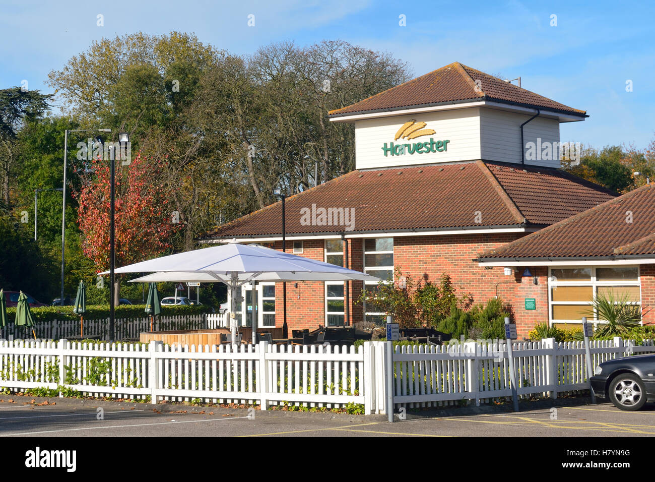 Restaurant Harvester un budget établissement de restauration à Bedford, Bedfordshire, Angleterre Banque D'Images