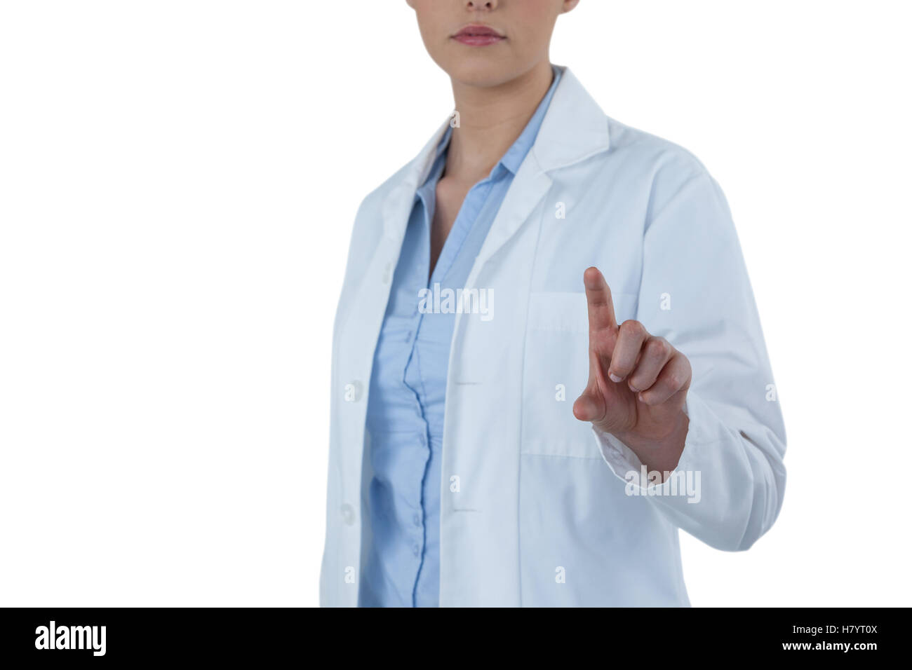 Femme médecin à l'aide de l'écran numérique Banque D'Images