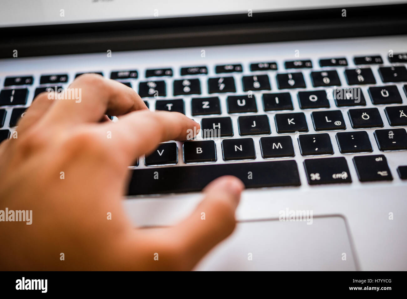 Part de la saisie sur clavier MacBook Pro Banque D'Images