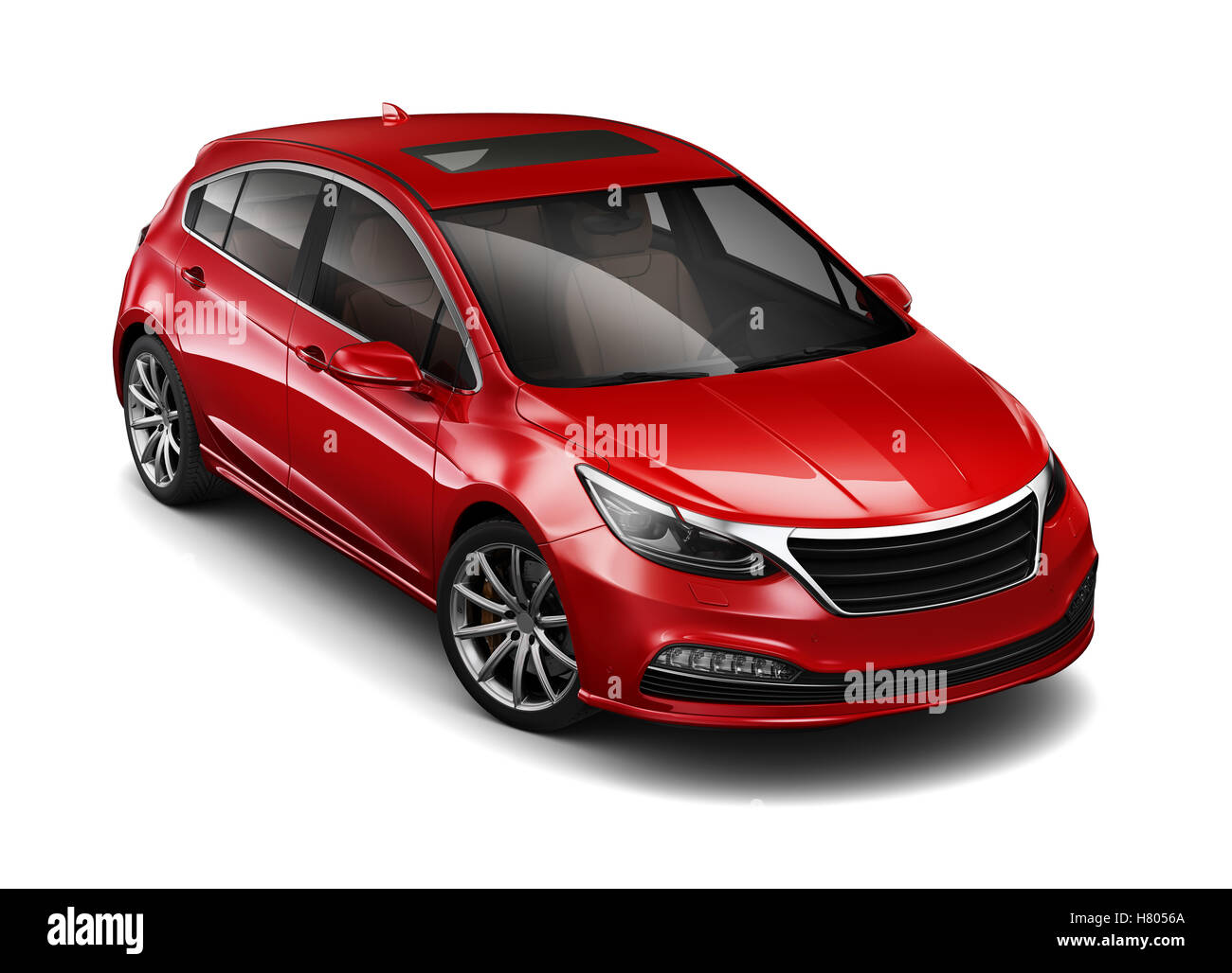 Voiture berline rouge Banque D'Images