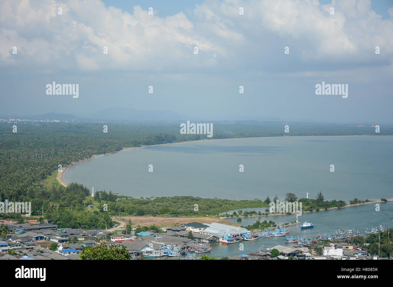 À Pak Nam à Chumphon view point de vue montagne forme Mutsea,Chumphon Thailande Banque D'Images