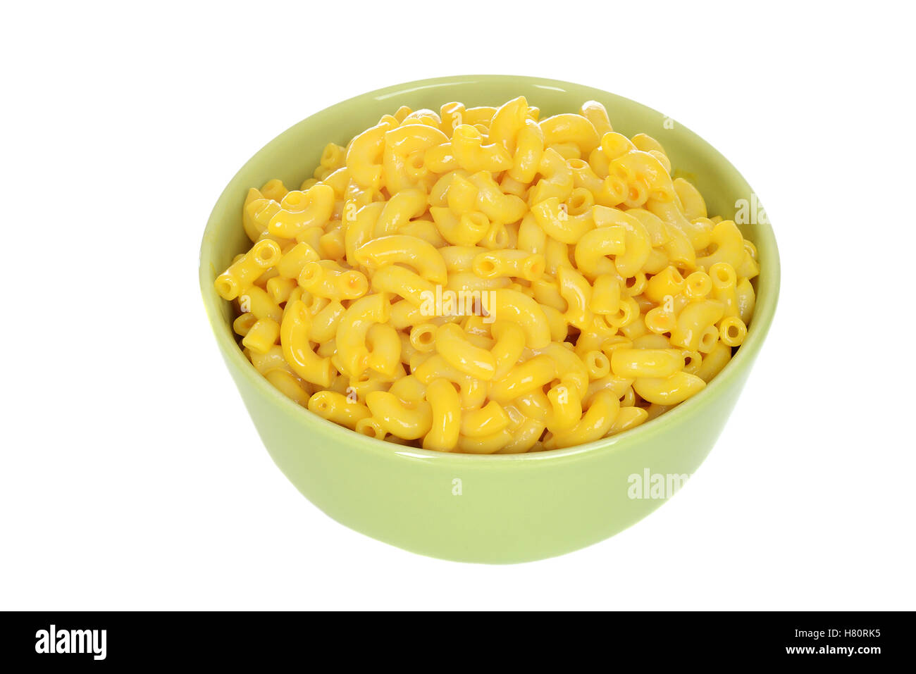 Bol isolé de macaroni et fromage Banque D'Images