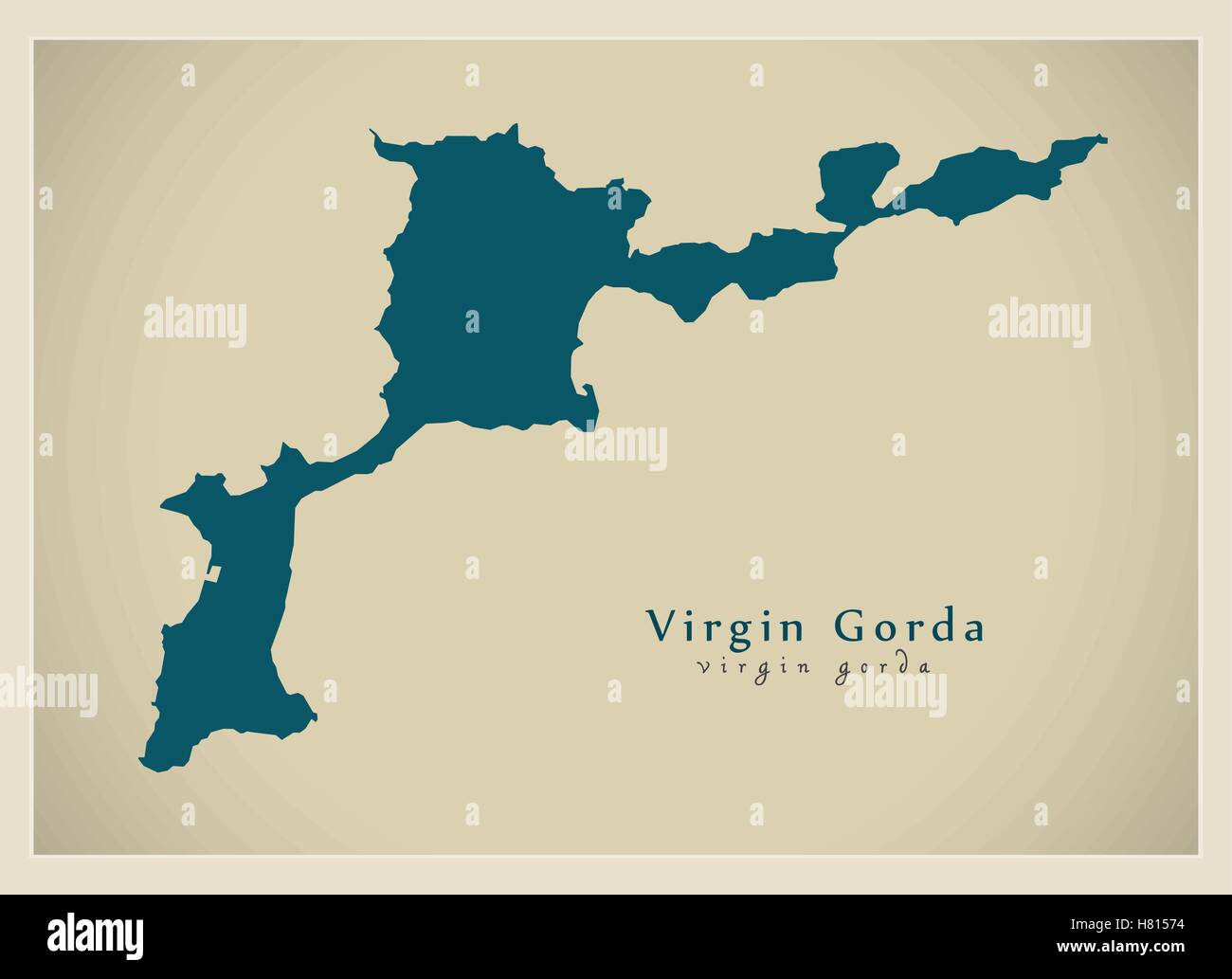 Carte moderne - Virgin Gorda VG Illustration de Vecteur