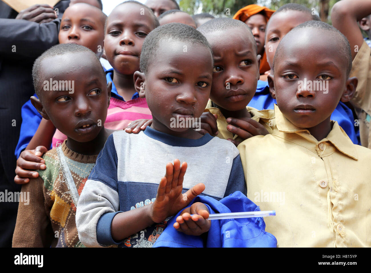 Enfants réfugiés du Congo dans le camp de réfugiés de Kigeme à Gikongoro, au Rwanda Banque D'Images