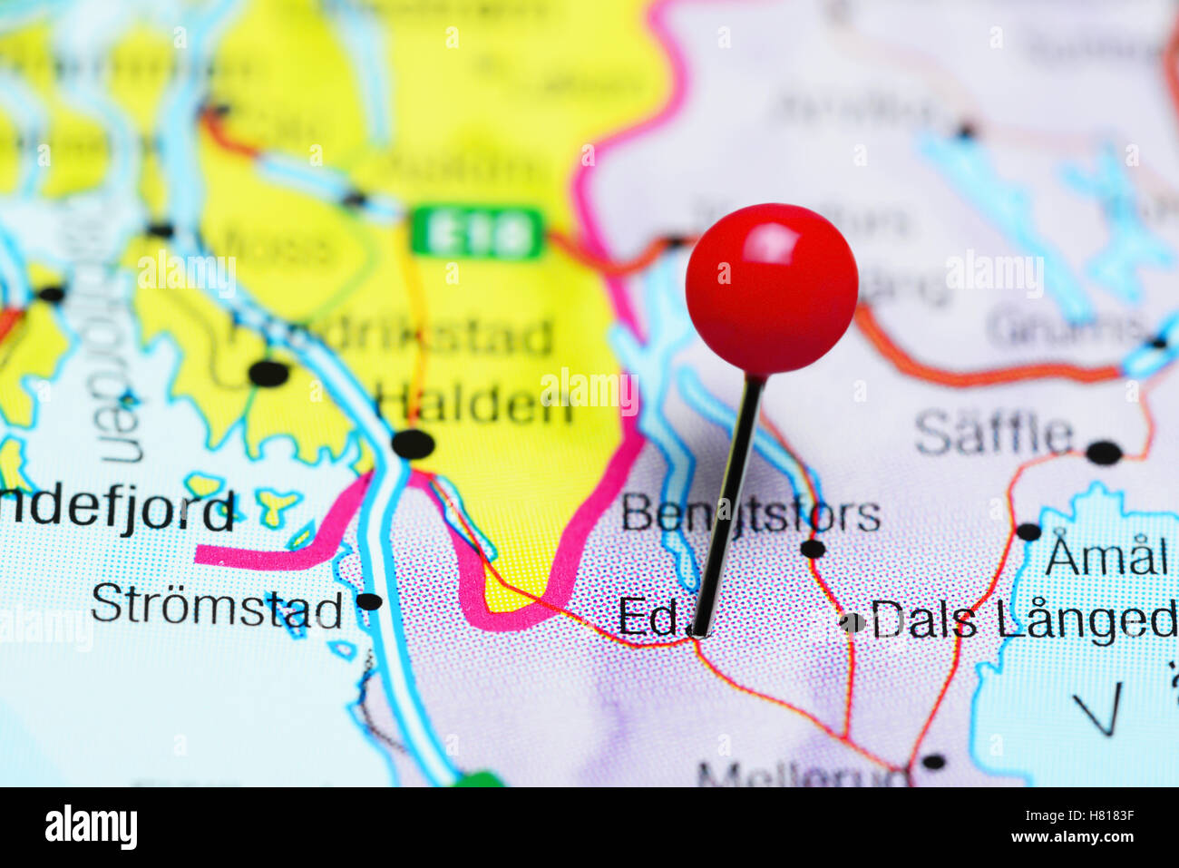 Ed coincé sur une carte de la Suède Banque D'Images