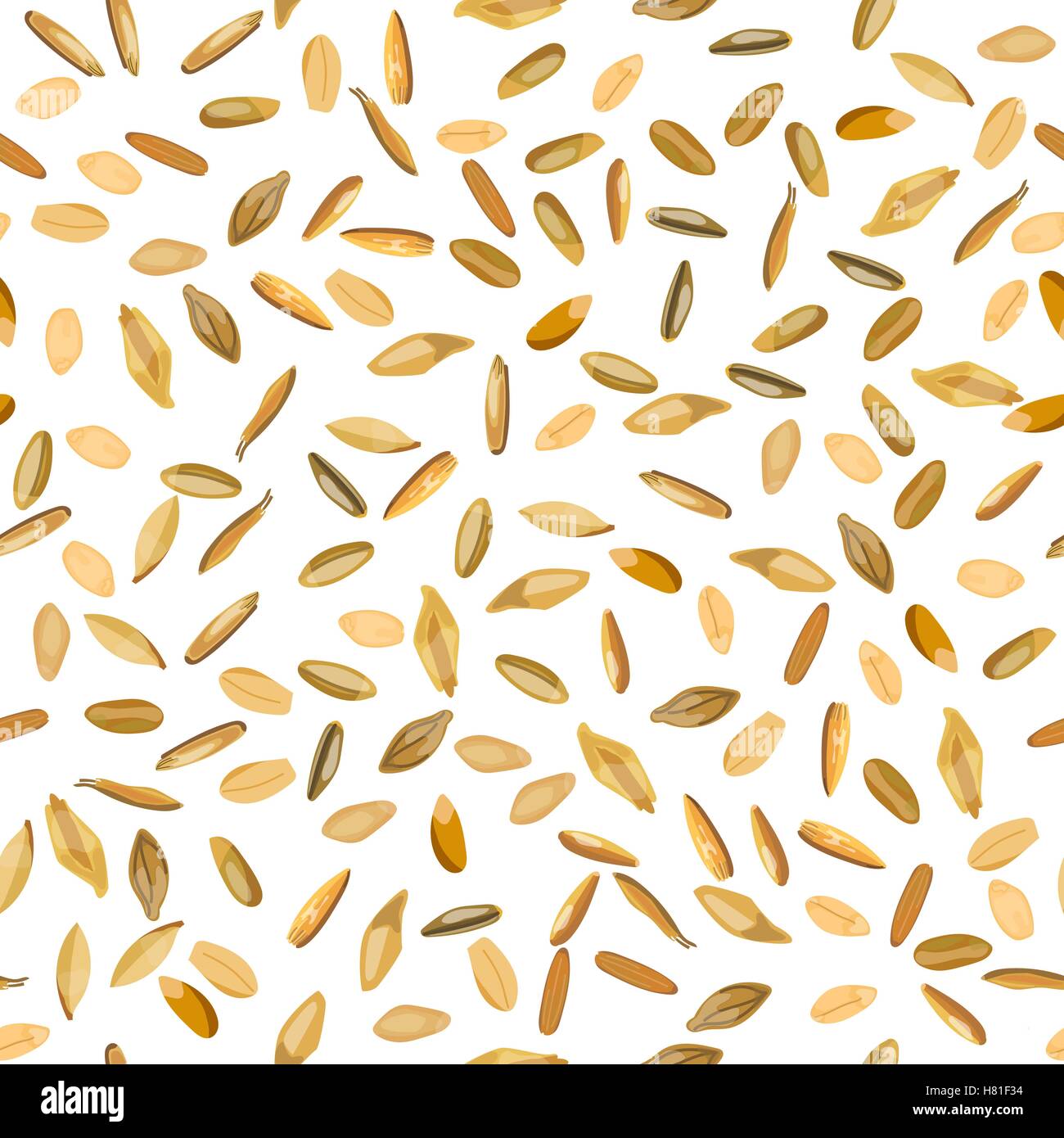 Motif transparent grains de blé et de seigle. Vector illustration. Isolées. Illustration de Vecteur