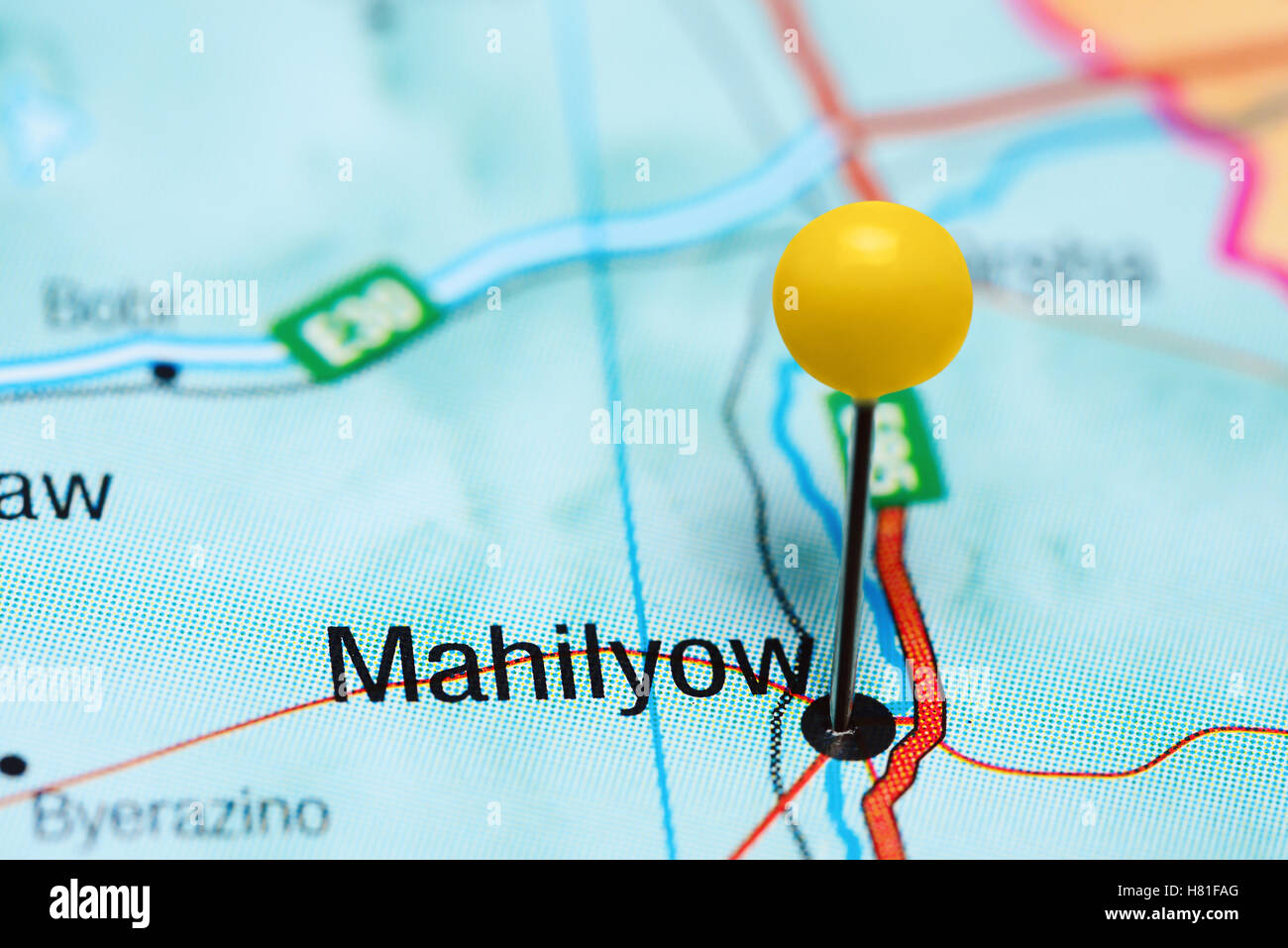 Épinglé Etats-unis sur une carte du Bélarus Banque D'Images