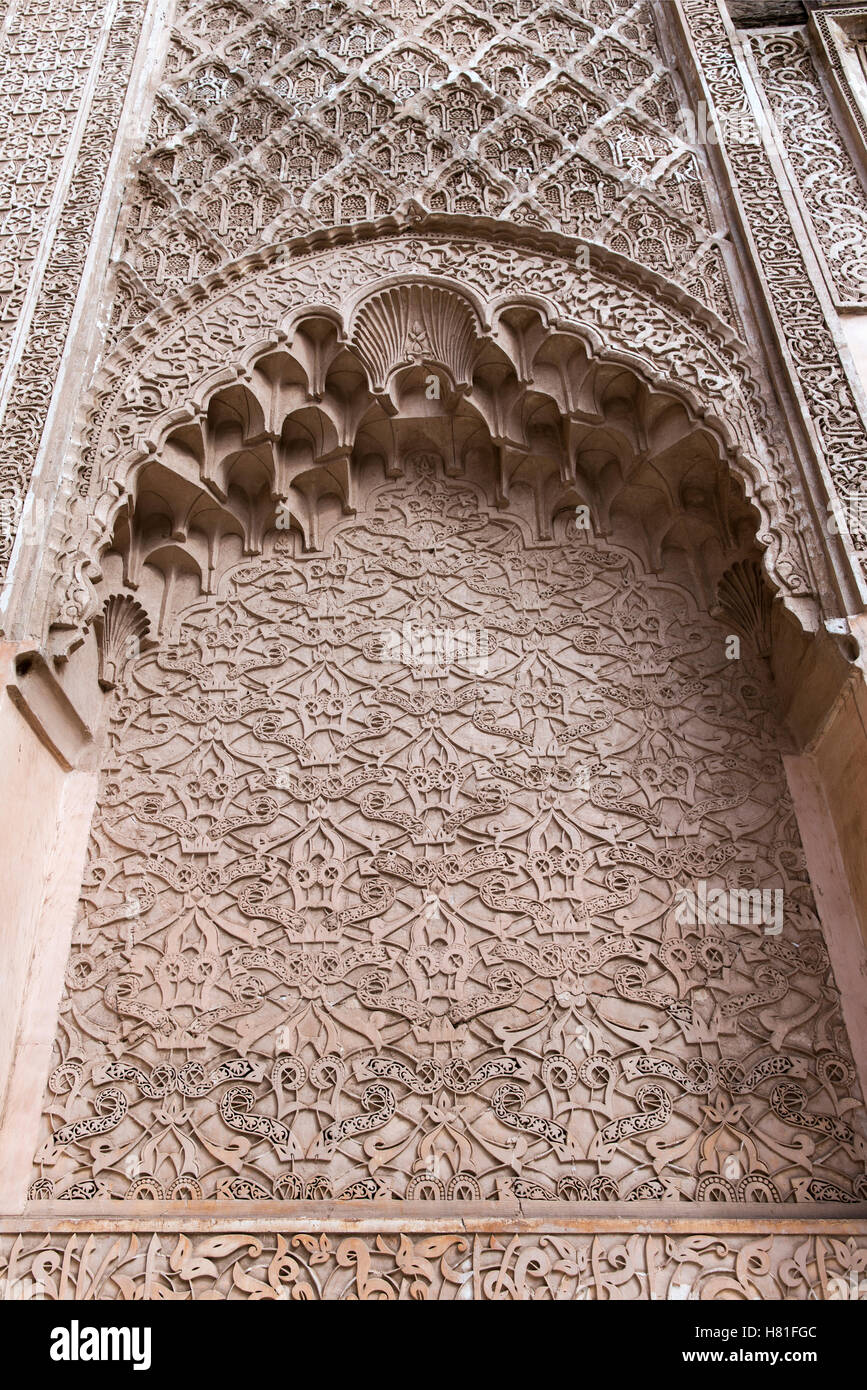 Maroc,Marrakech,Medersa Ben Youssef,construit 1564, Banque D'Images