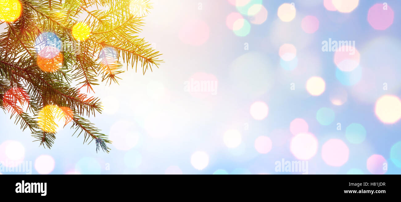 Les vacances de Noël ; arrière-plan avec Xmas holidays light Banque D'Images