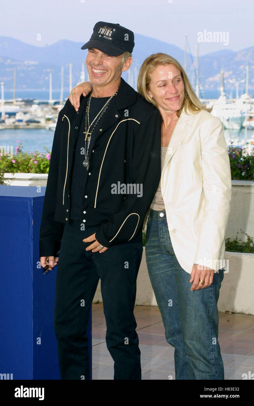 BILLY BOB THORNTON F MCDORMAND L'HOMME QUI N'ÉTAIT PAS LÀ AU FESTIVAL DE CANNES FRANCE 13 Mai 2001 Banque D'Images