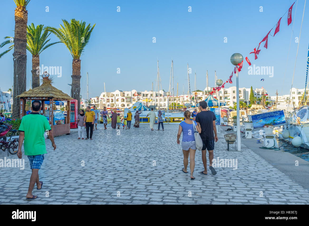 Le port est le complexe hôtelier de luxe et le meilleur choix pour les vacances en famille, Al Kantaoui Banque D'Images