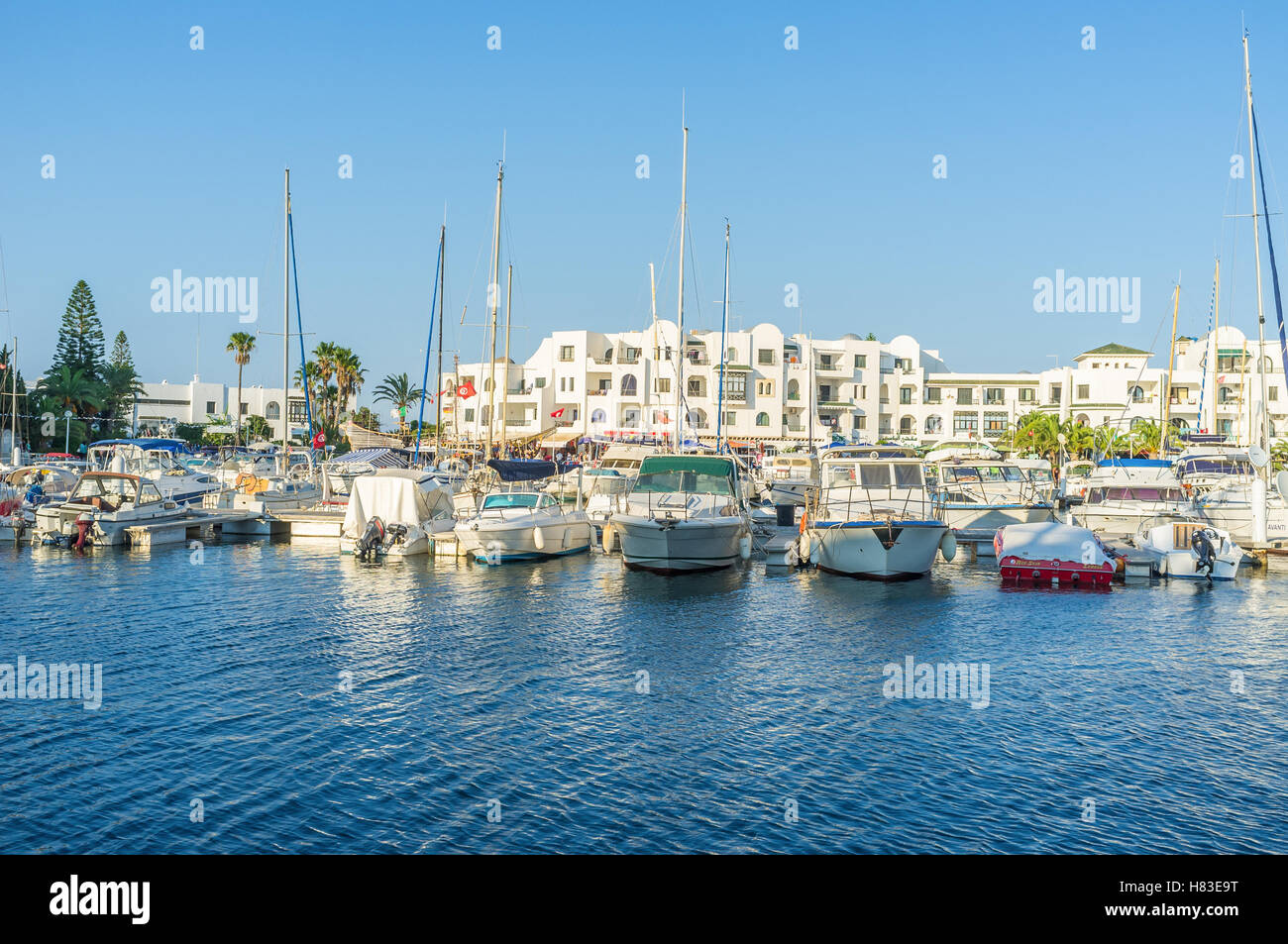 Le Port est la perle de la riviera tunisienne Al, Sousse, Tunisie. Banque D'Images