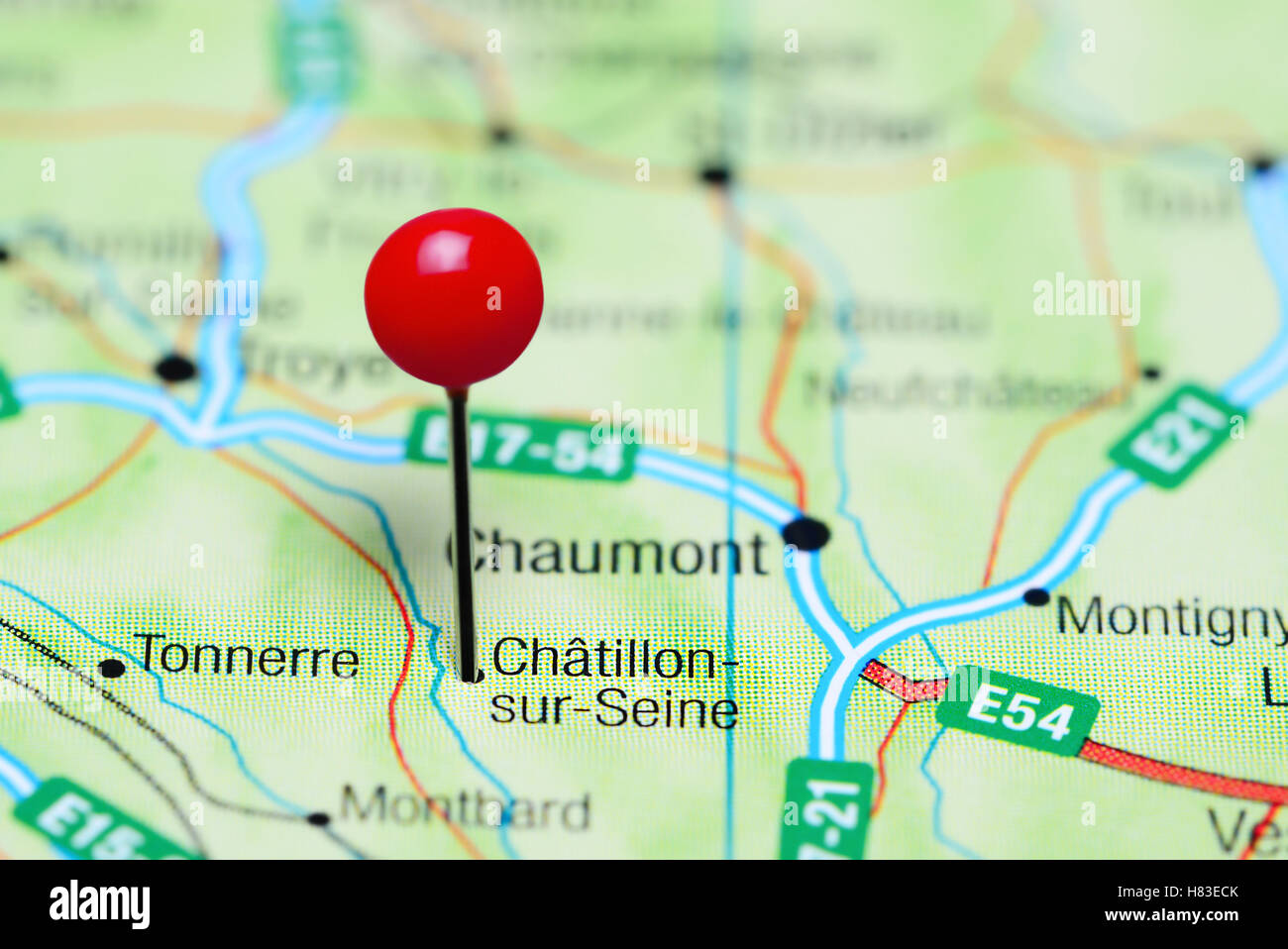 Chatillon Map Map châtillon sur seine france Banque de photographies et d’images à ...