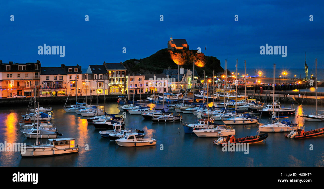 Port d'Ilfracombe la nuit, Devon, Angleterre, Royaume-Uni Banque D'Images