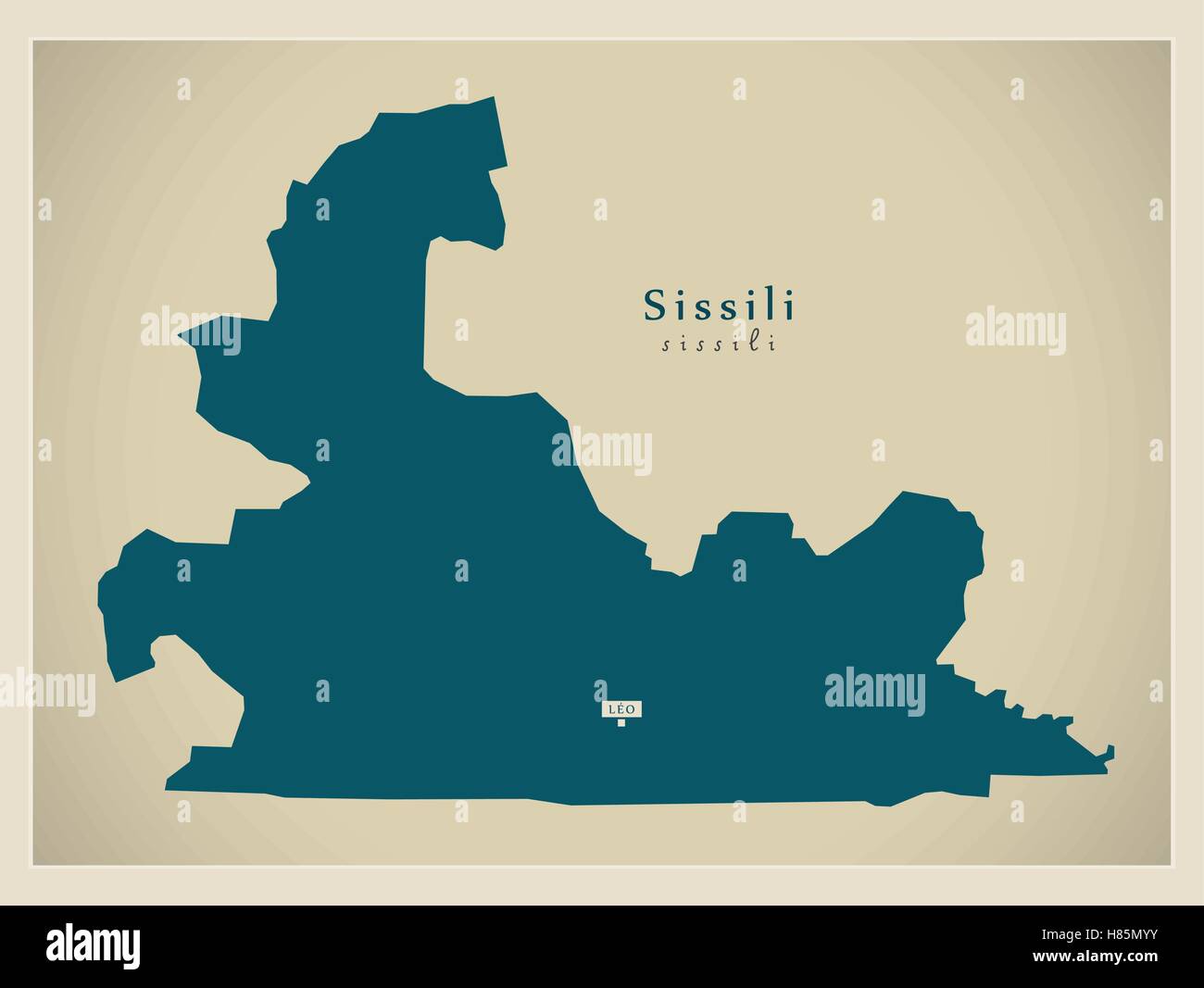 Carte moderne - Sissili BF Illustration de Vecteur