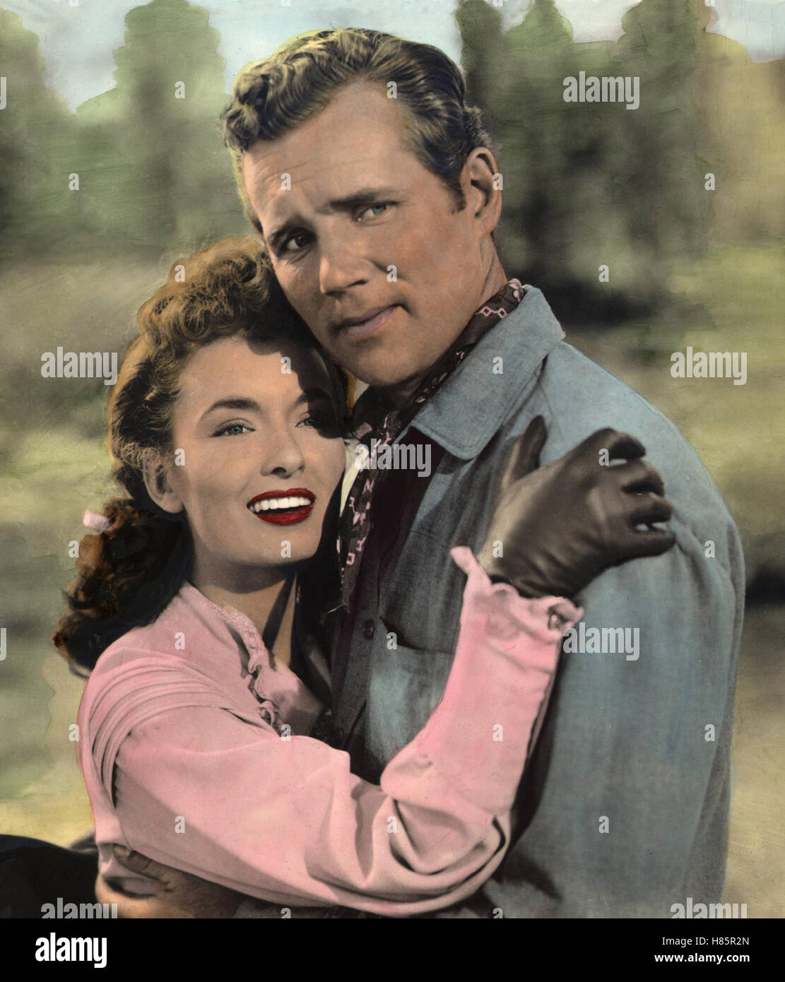 Die Rote Schlucht, (RED CANYON) USA 1949, Regie : George Sherman, ANN BLYTH, HOWARD DUFF, Ausdruck : Liebespaar, Umarmung Banque D'Images