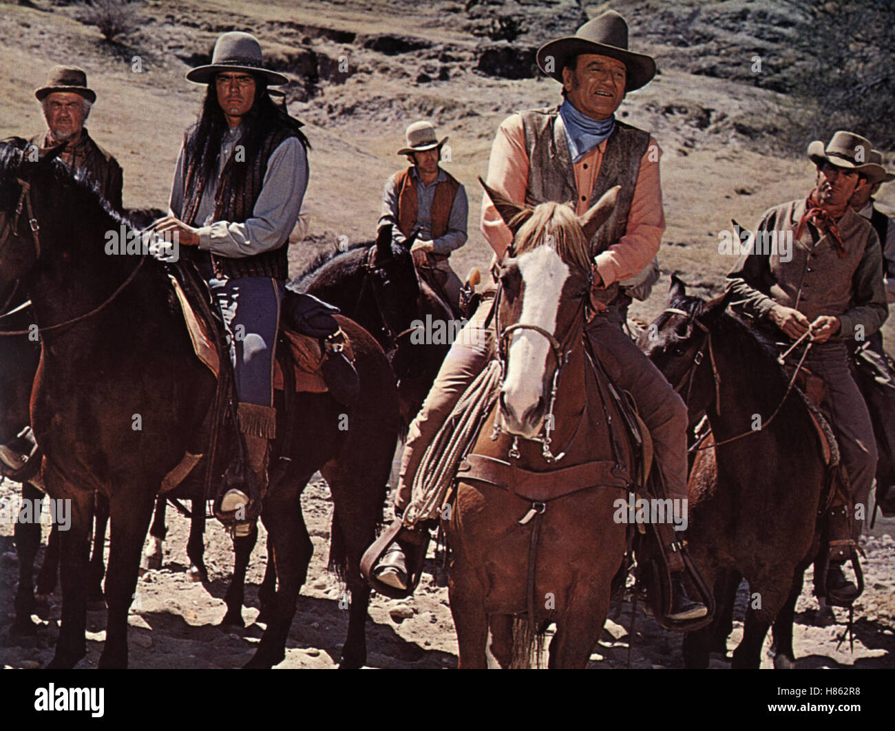 Die Unbesiegten, (L'invaincu) USA 1969, Regie : Andrew C. McLaglen, ROMAN GABRIEL, JOHN WAYNE, Ausdruck : Reiter, Pferde Banque D'Images