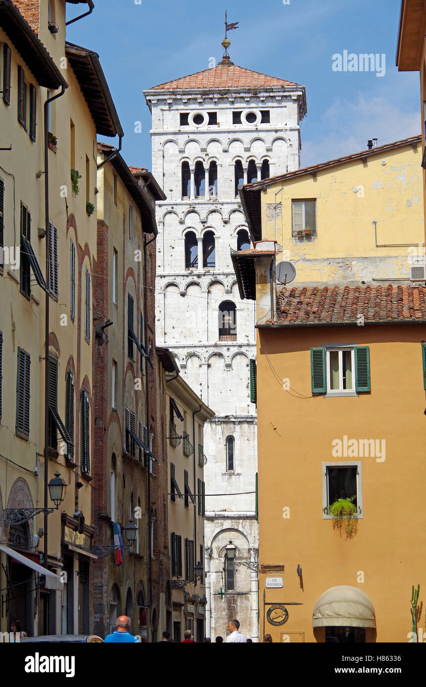 Lucca, Italie, l'église de San Michele in Foro Banque D'Images