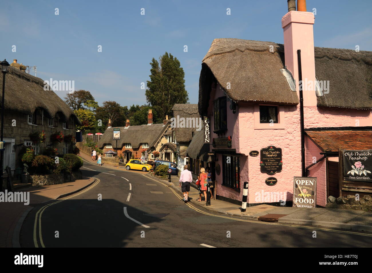Rue principale, vieux village de Shanklin, île de Wight Banque D'Images