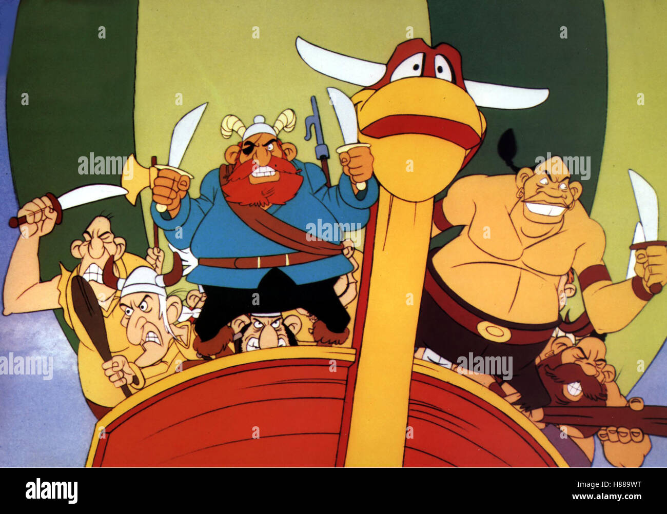 Asterix bei den Jèrri, (ASTÉRIX CHEZ LES BRETONS) F-DENM 1986, Regie : Pino van Lamsweerde, Szen Banque D'Images