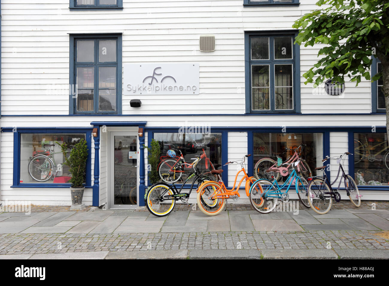 Sykkekpikene location boutique, Stavanger, Norvège Banque D'Images
