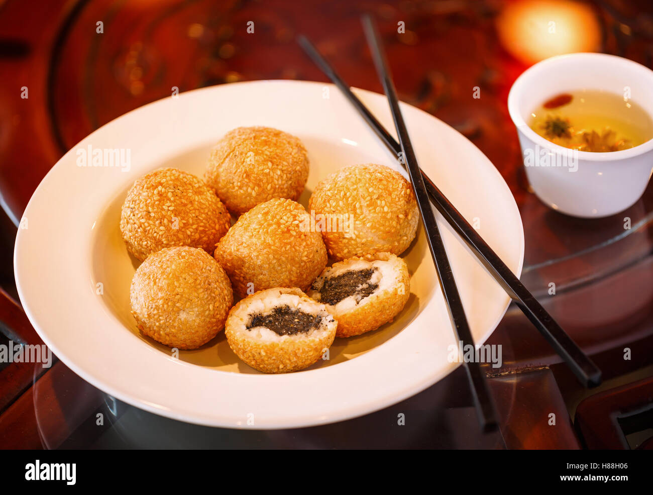 Boules de sésame chinois Banque D'Images