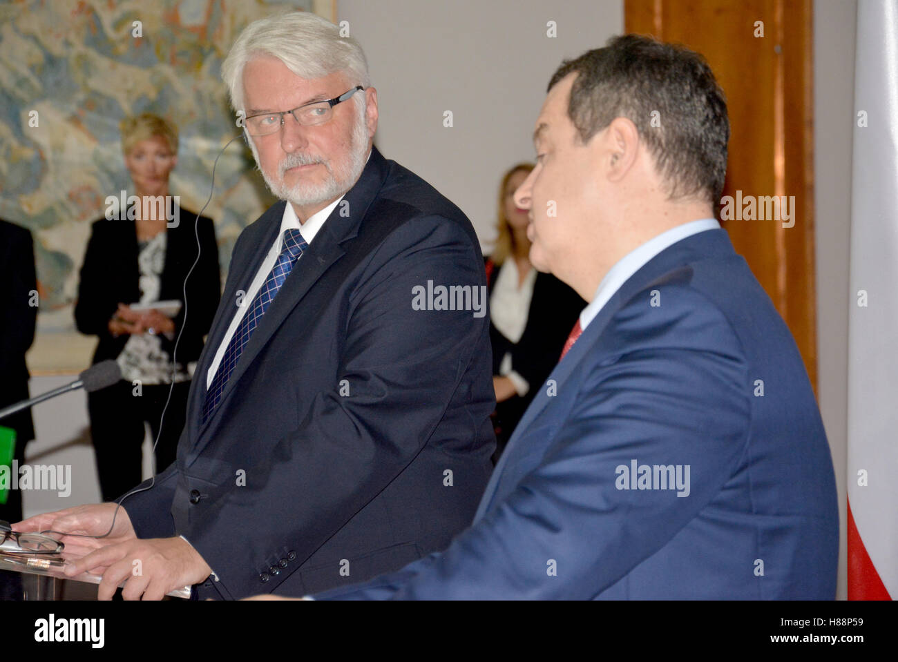 Belgrade, Serbie. 30 septembre 2016 Pologne : Le ministre des Affaires étrangères, Witold Waszczykowski dans la visite officielle en République centrafricaine Banque D'Images