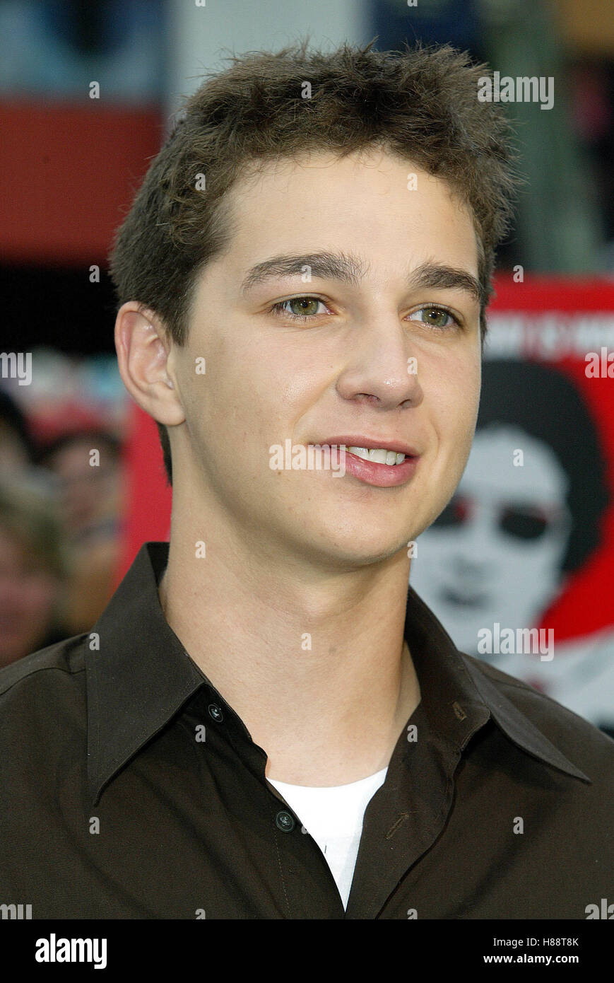 SHIA LABEOUF LA BATAILLE DE SHAKER HEIGHTS UNIVERSAL CITYWALK LOS ANGELES USA 11 Août 2003 Banque D'Images