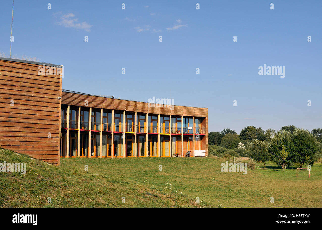 De faible énergie, de la construction durable Slunakov Centre pour des activités éducatives et écologiques, design by Projektil Architekti Banque D'Images