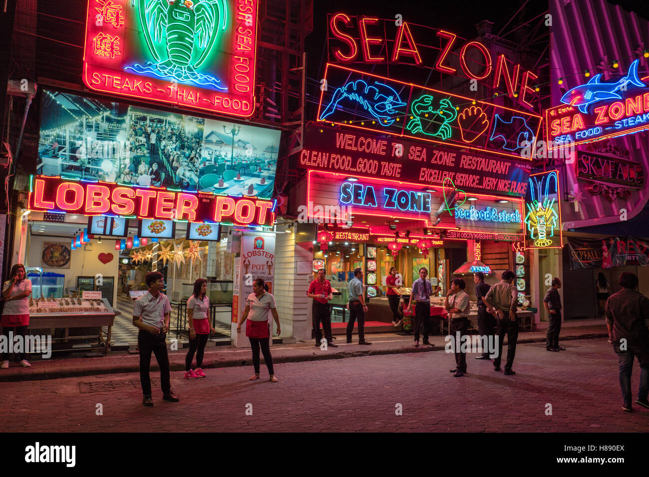 Walking street de Pattaya, Thaïlande Banque D'Images