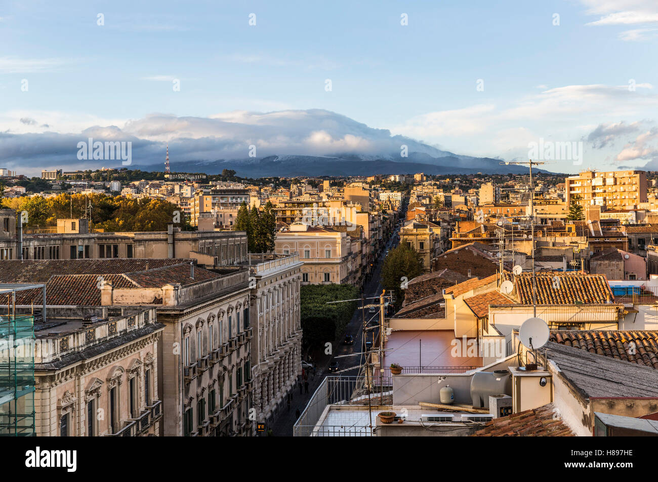 Vue aérienne de Catane, Italie Banque D'Images