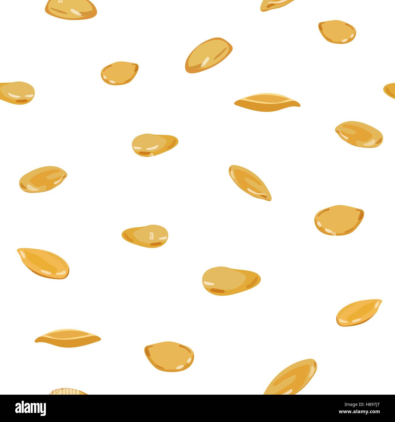 Les graines de lin doré ou linseeds modèle vectoriel continu isolé. Illustration de Vecteur