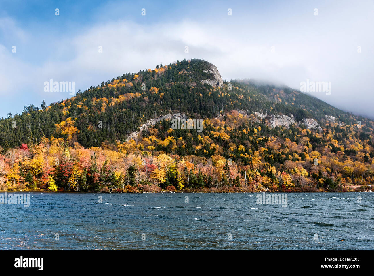 Echo Lake dans la région de Franconia Notch State Park, New Hampshire, USA. Banque D'Images