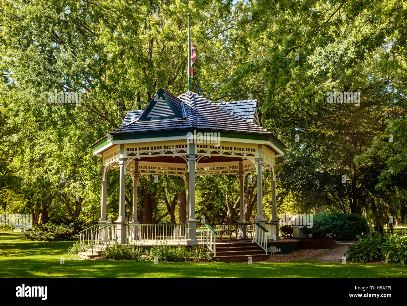 Pavillon dans le parc Victoria, Kitchener Canada Banque D'Images