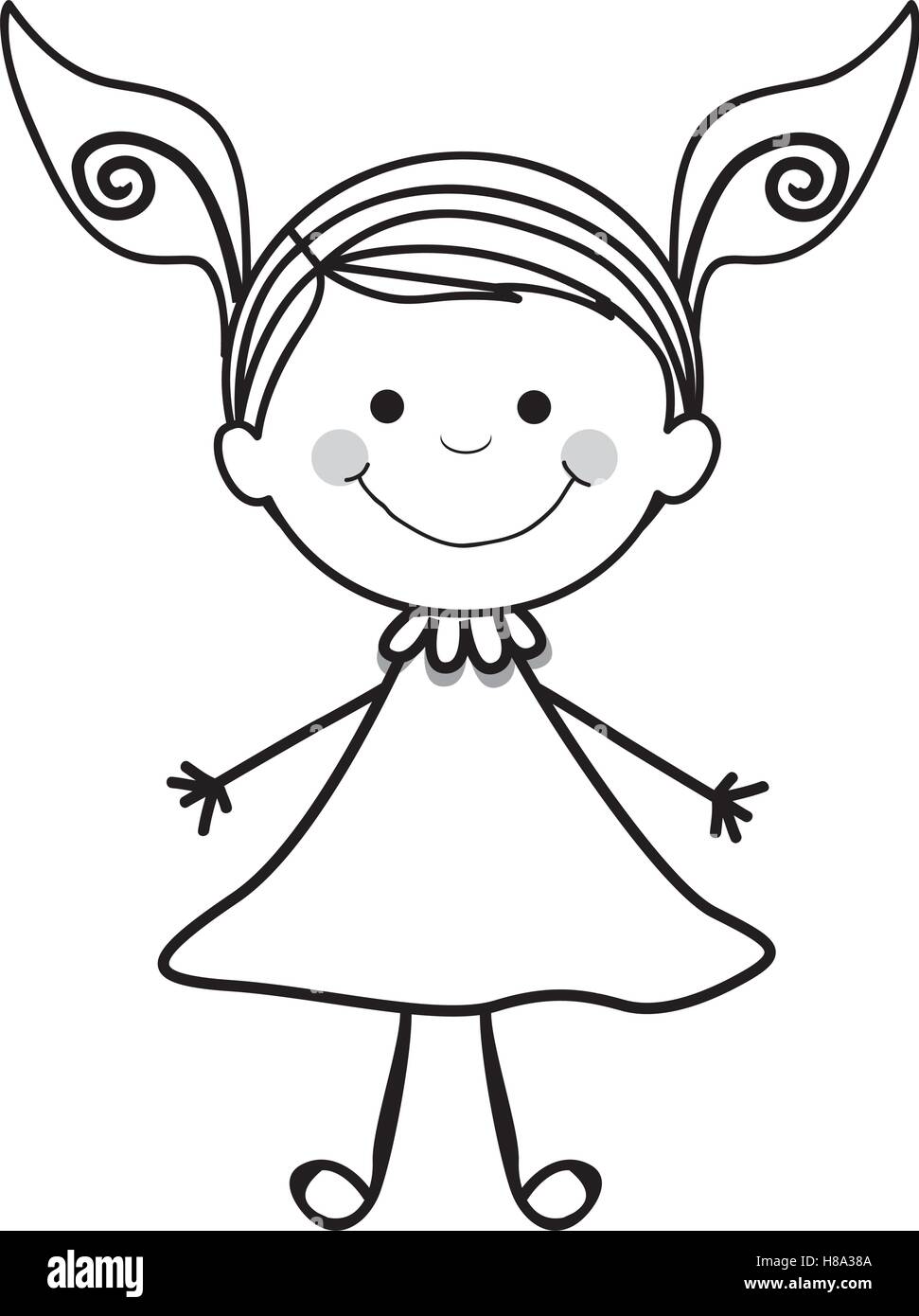 Petite fille de droit vector illustration design Illustration de Vecteur